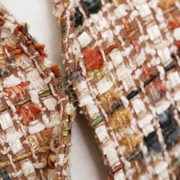 Lafayette 148 New York Tan Autumnal Wool Blend Tweed Cropped Blazer Jacket 4 - Picture 9 of 14